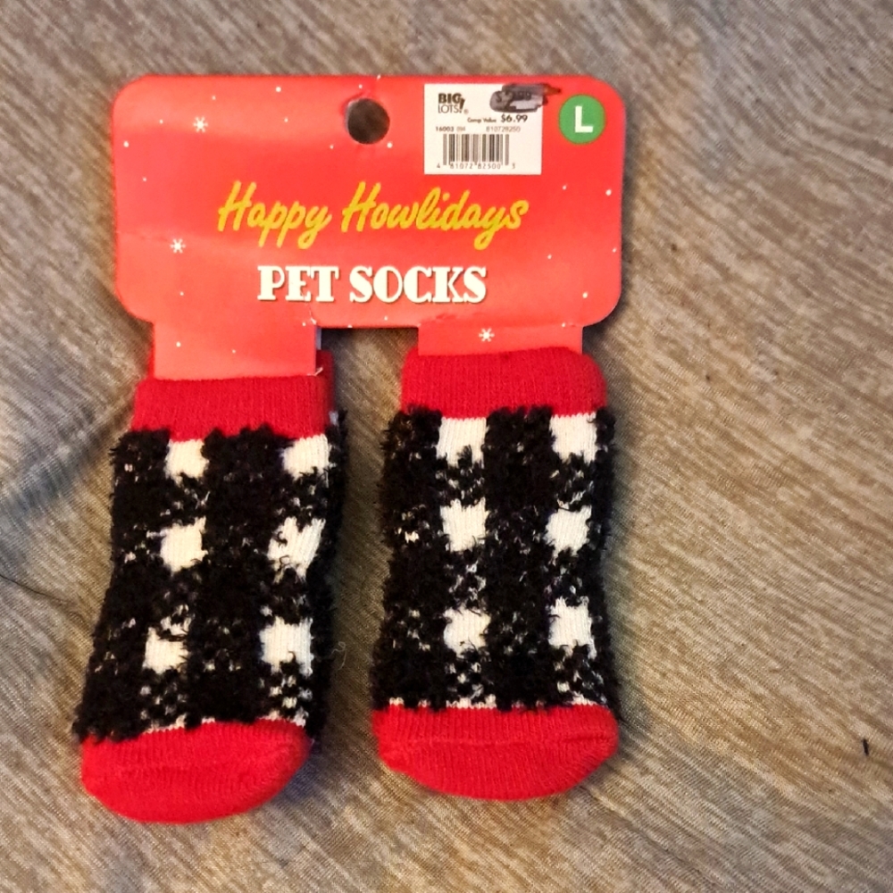 Red and Black Pet Socks